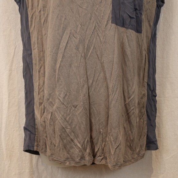 Caslon  Silk Color Block Gray & Blue Sleeveless Pocket Top LG - Picture 3 of 11